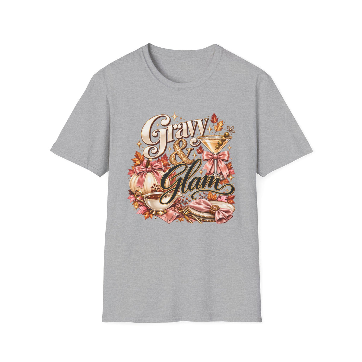 Gravy & Glam Floral Thanksgiving T-Shirt