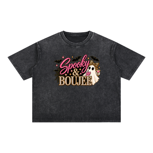 Spooky & Boujee Mineral Wash Cotton Tee