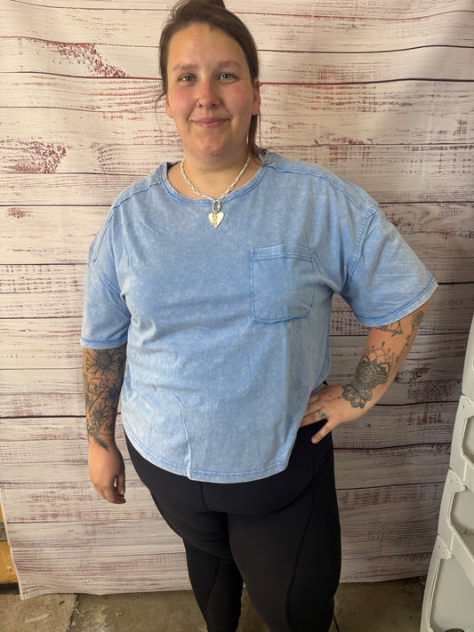 Blue Acid Wash Top