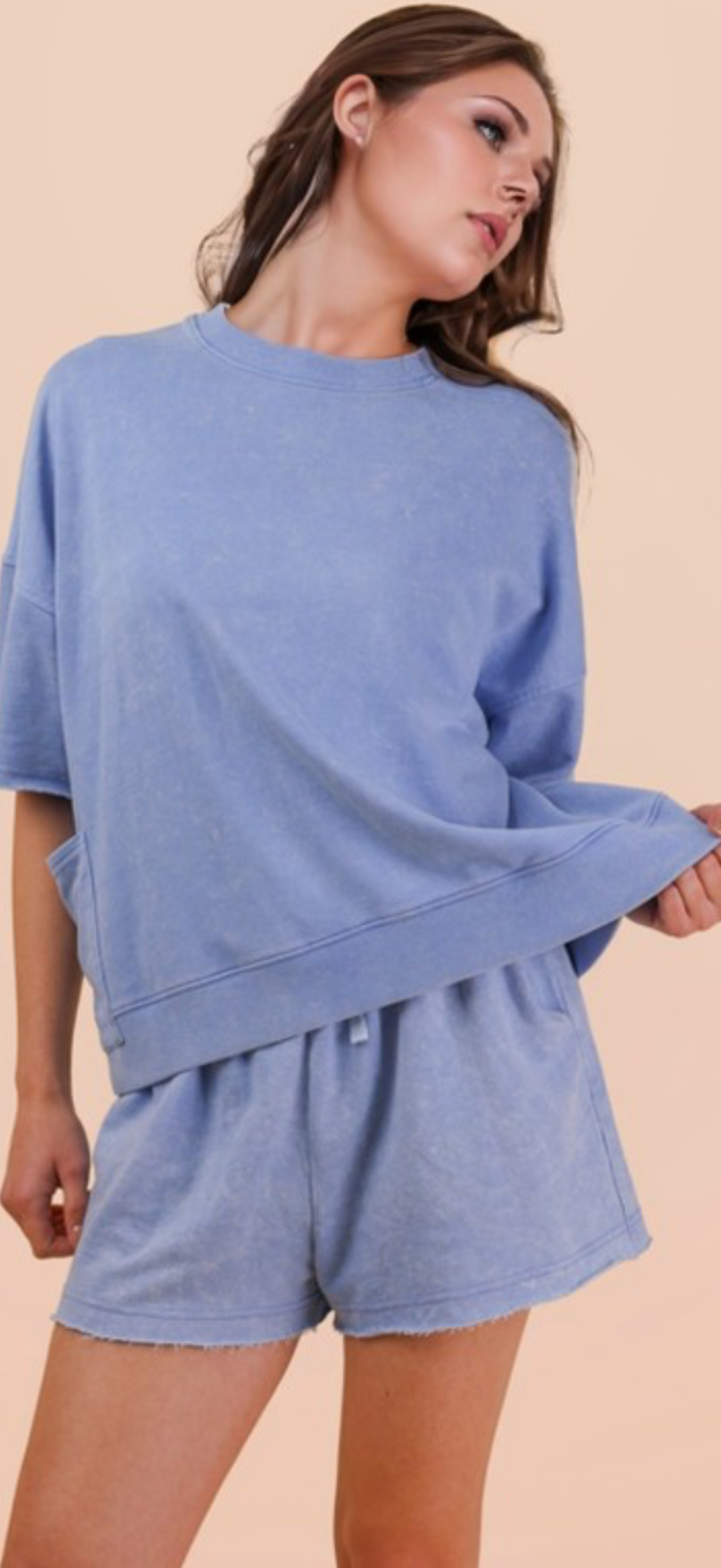 Periwinkle Acid Wash Top