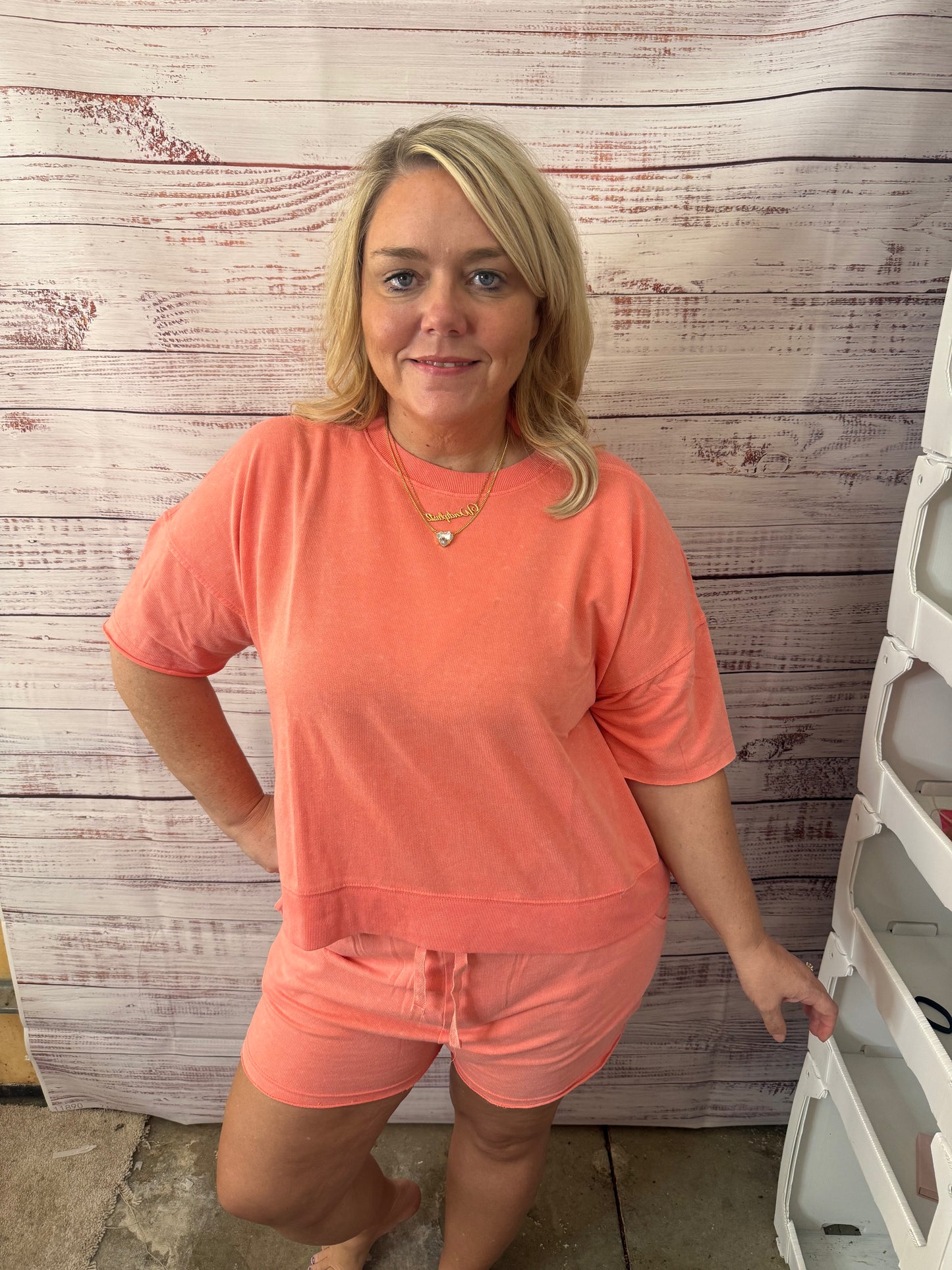 Coral Acid Wash Summer Set