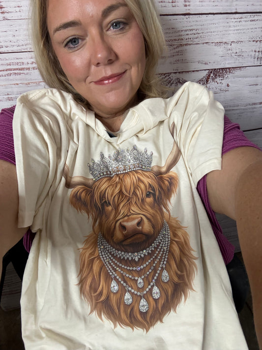 Preorder Highland Cow Tee with Rhinesone