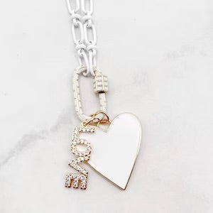Silver Love Charm Necklace